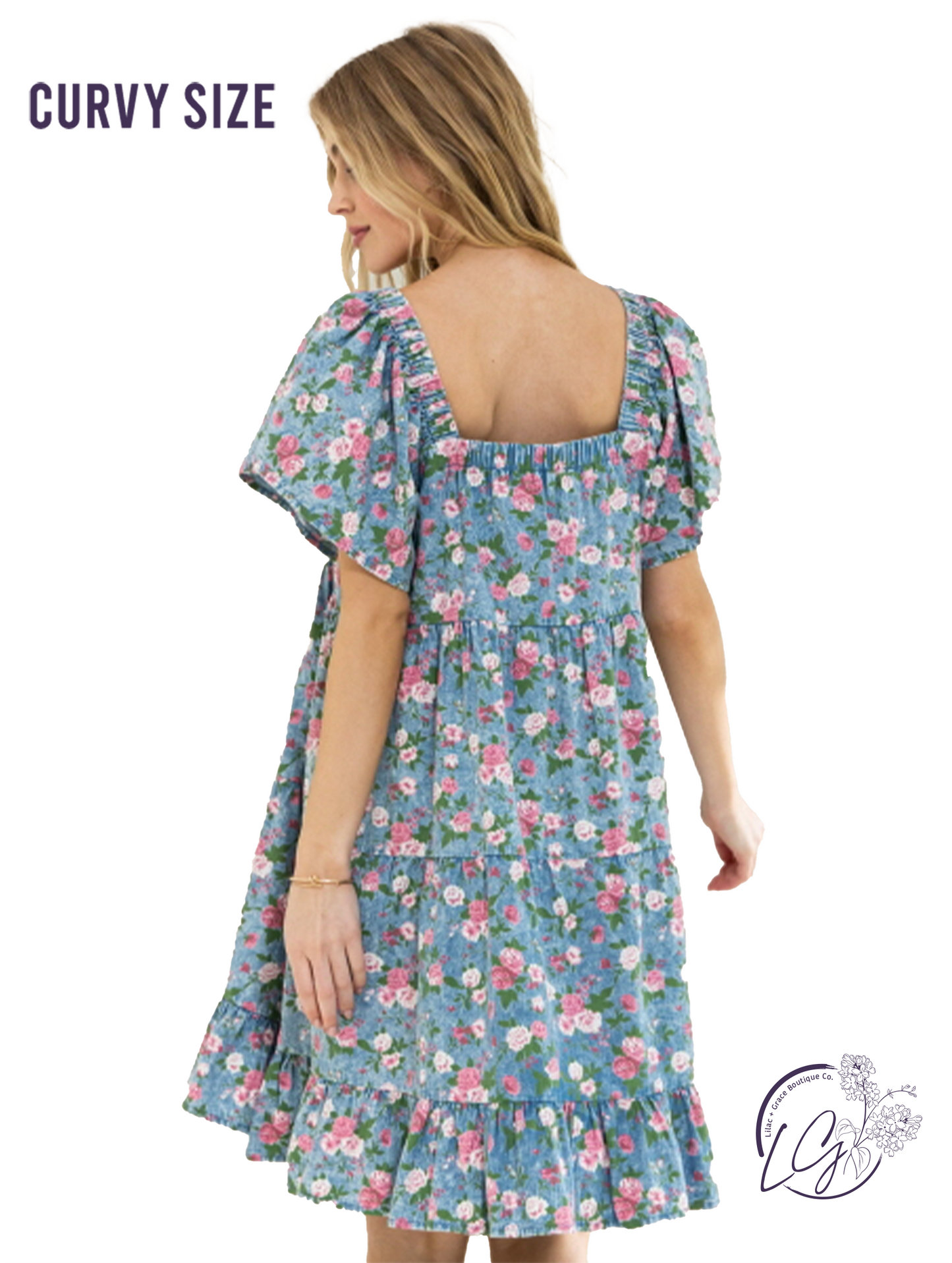 Curvy Cotton Candy Sunsets Dress