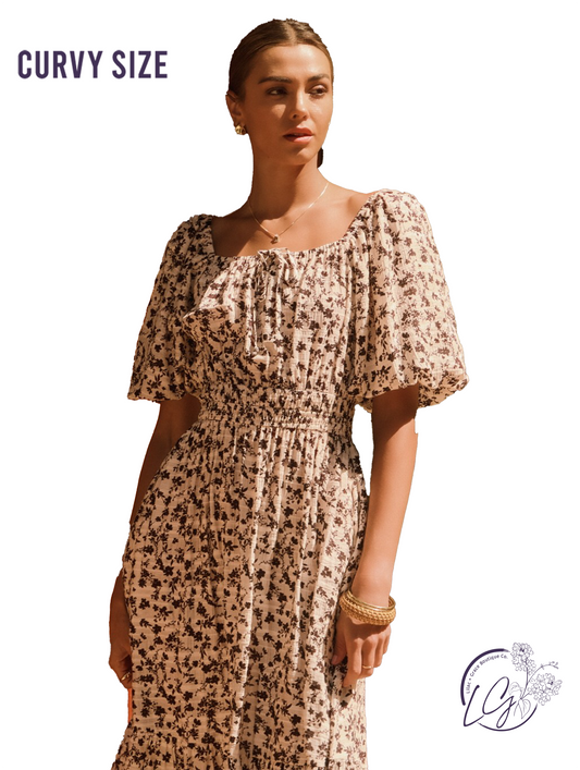 Curvy Scatter the Light Midi Dress