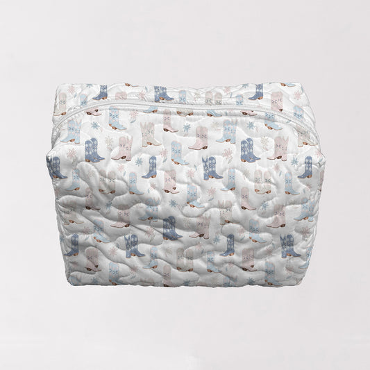 Daisy Boots Pastel Quilted Large Makeup Bag