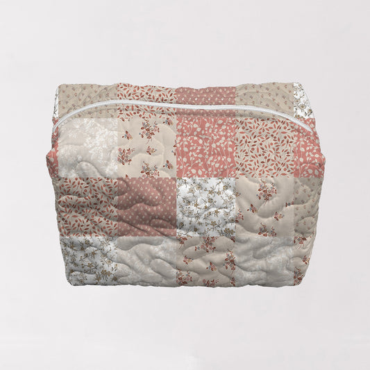 Waverly Patchwork Rose Quilted Large Makeup Bag