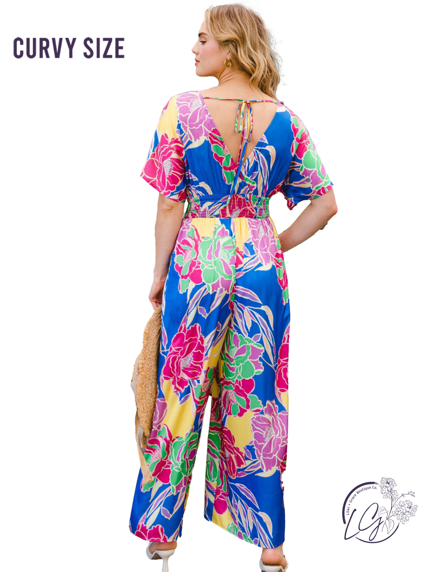 Curvy Waves of Royal Hue Jumpsuit