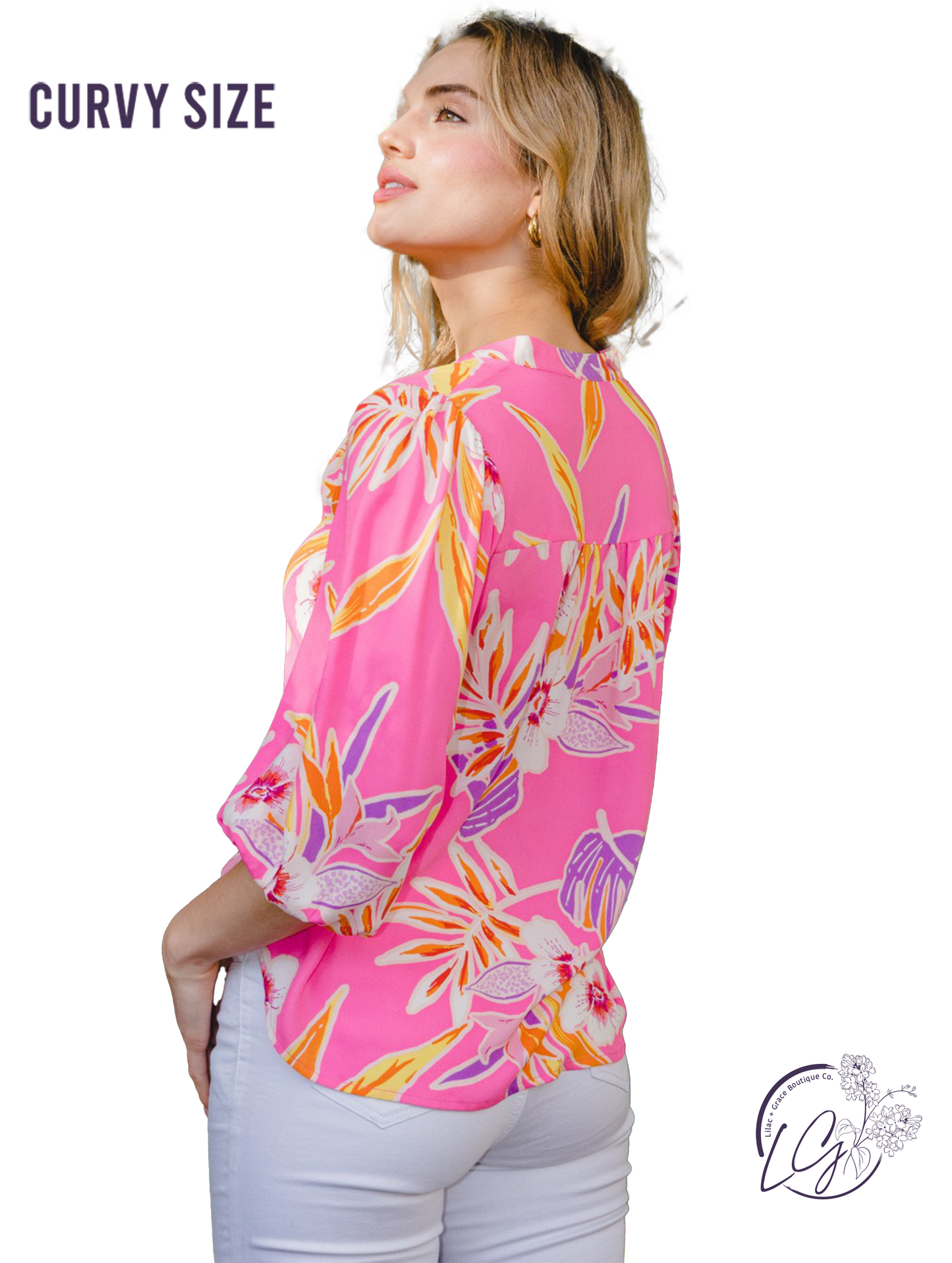 Curvy Sunlit Shores Call Blouse