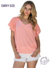 Curvy Peachy Sunset Glow Blouse