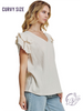 Curvy Sunday Brunch Ruffle Sleeve Blouse