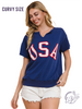 Curvy U.S.A. Short Sleeve Sweatshirt