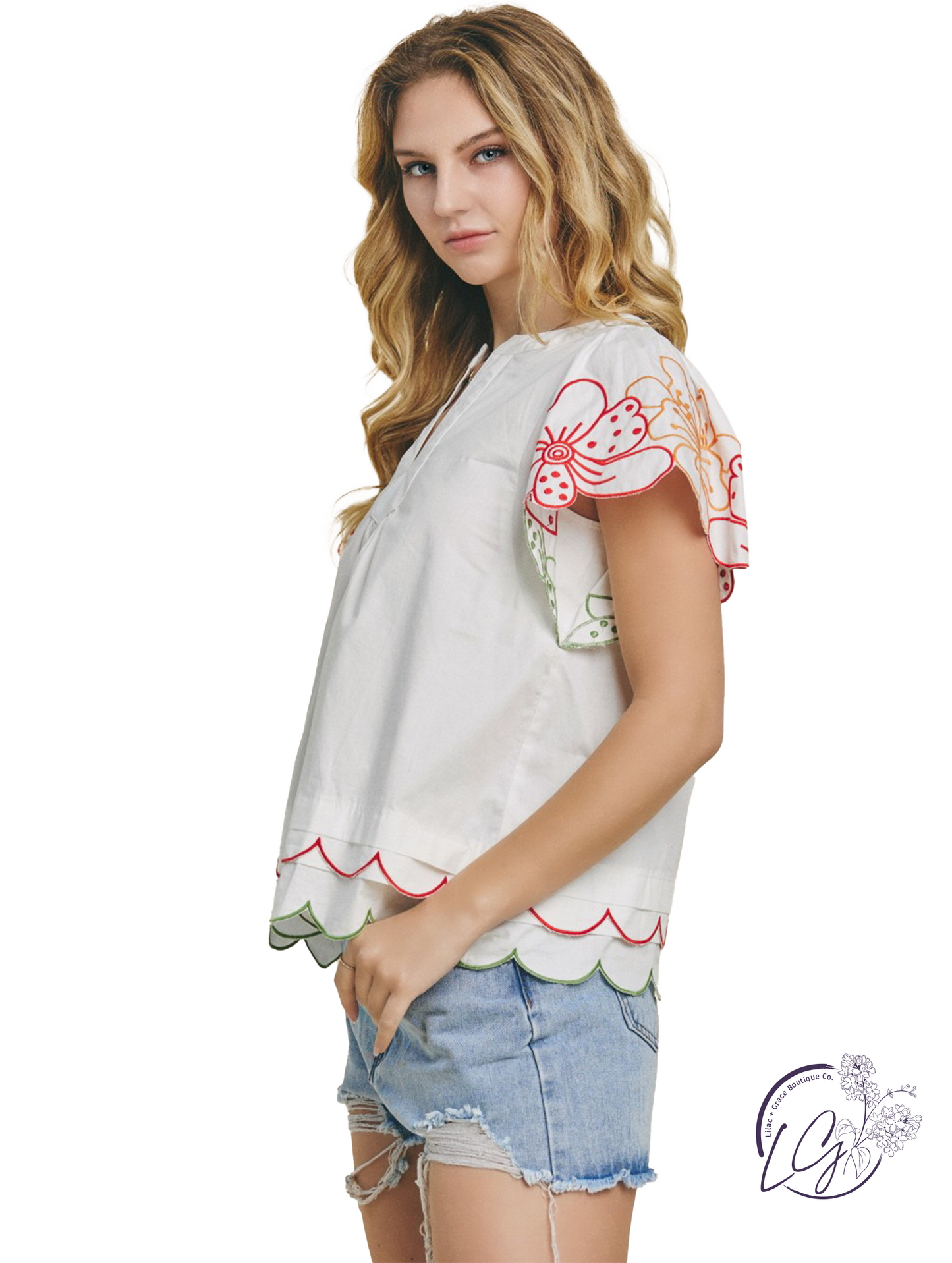 Embroidery of Love Poplin Blouse