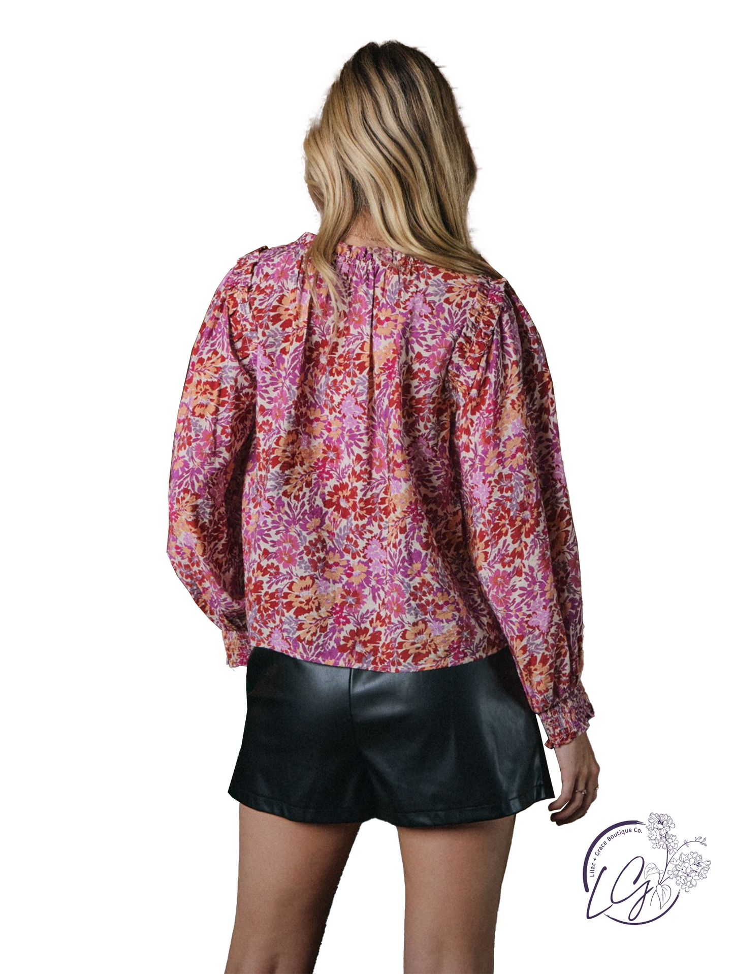 Floral Petals Long Sleeve Blouse