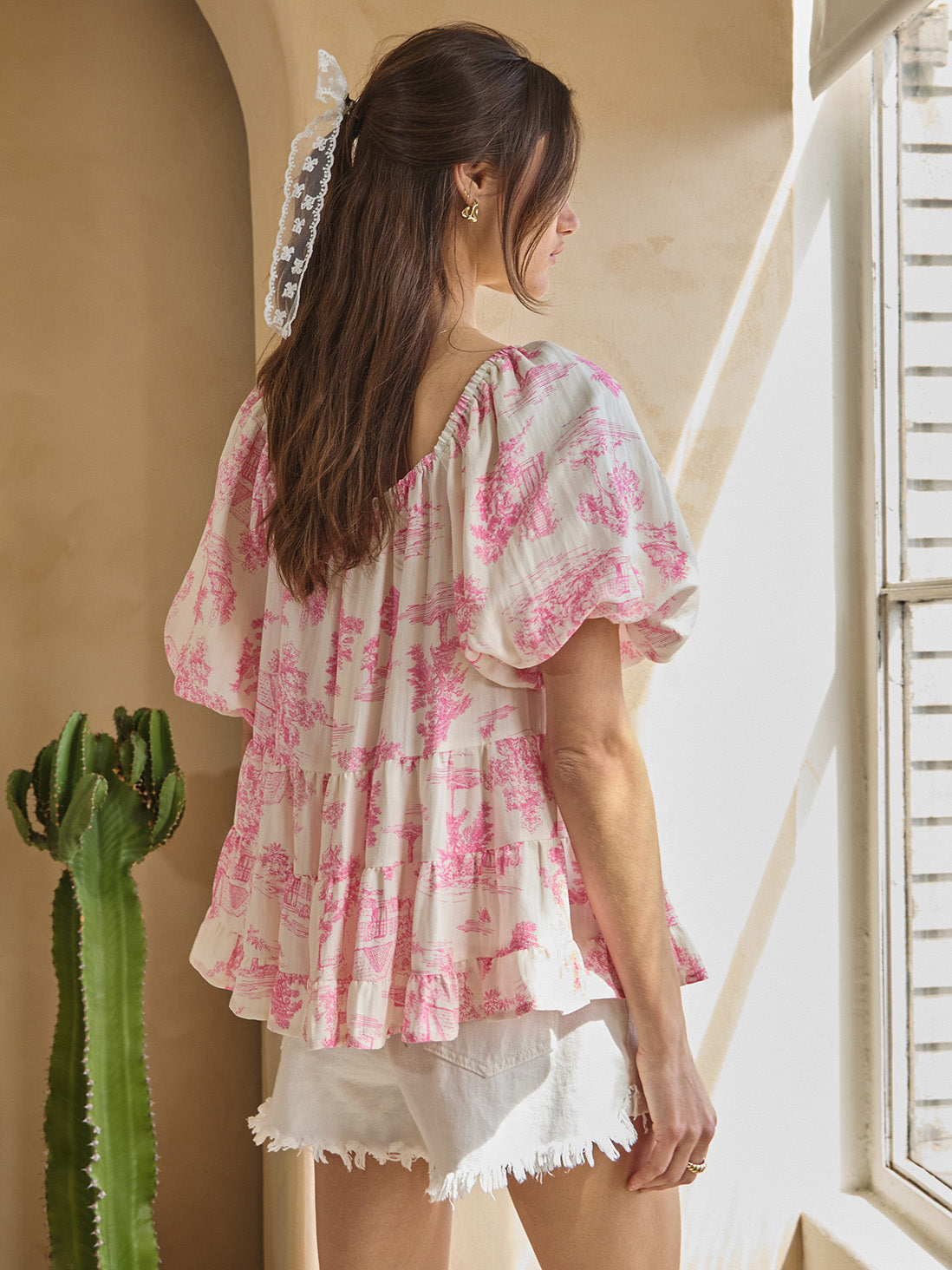 Fleur de Paris Printed Tierd Blouse