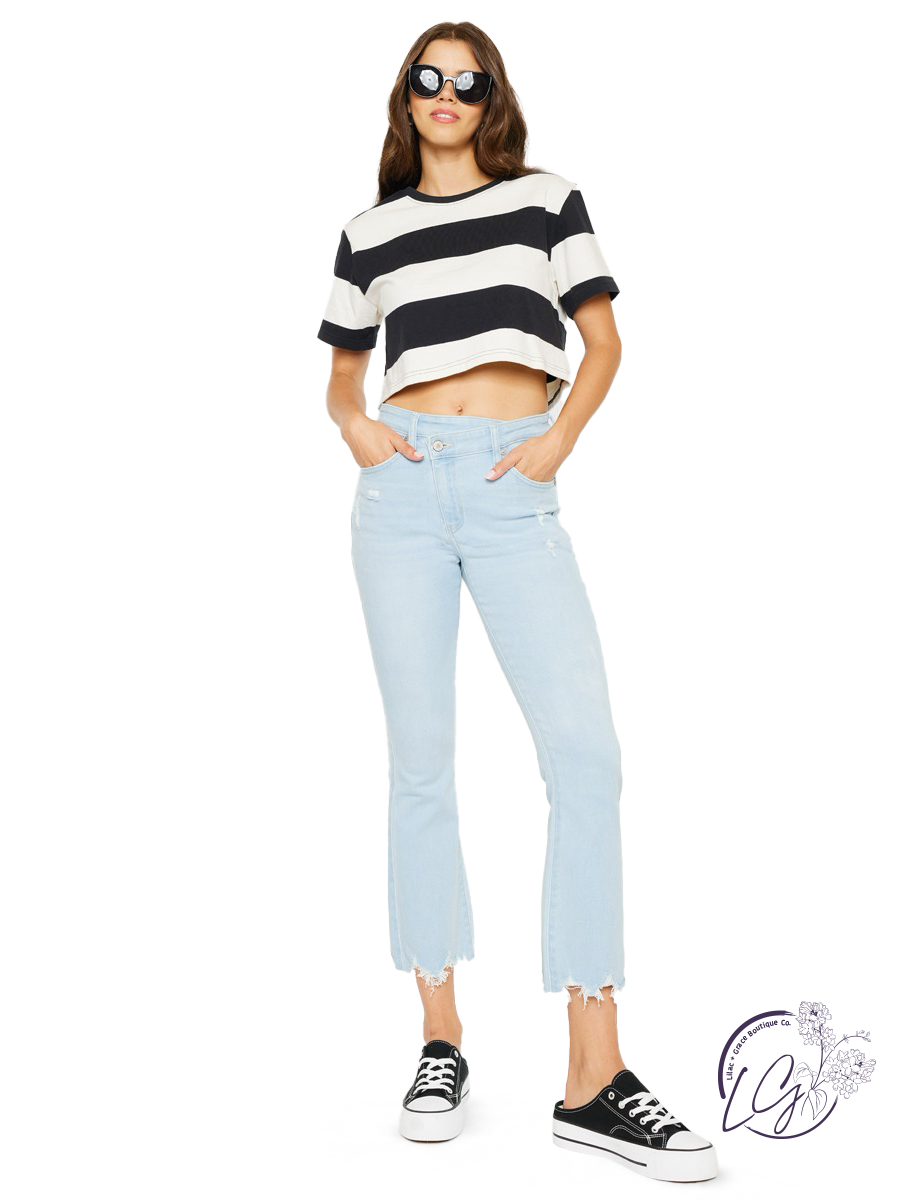 Dakota High Rise Kick Flare Jean by Kancan