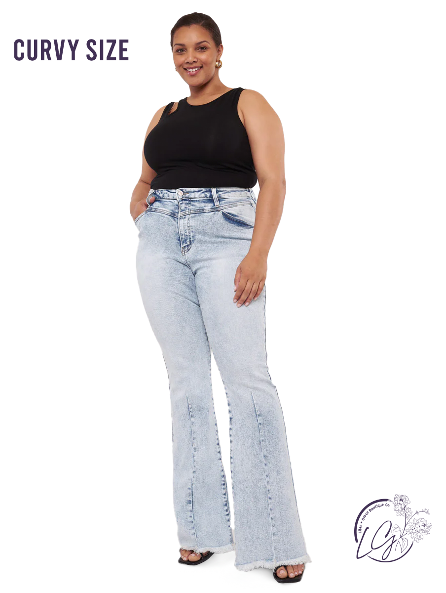 Curvy Neveah High Rise Flare Jeans By KanCan