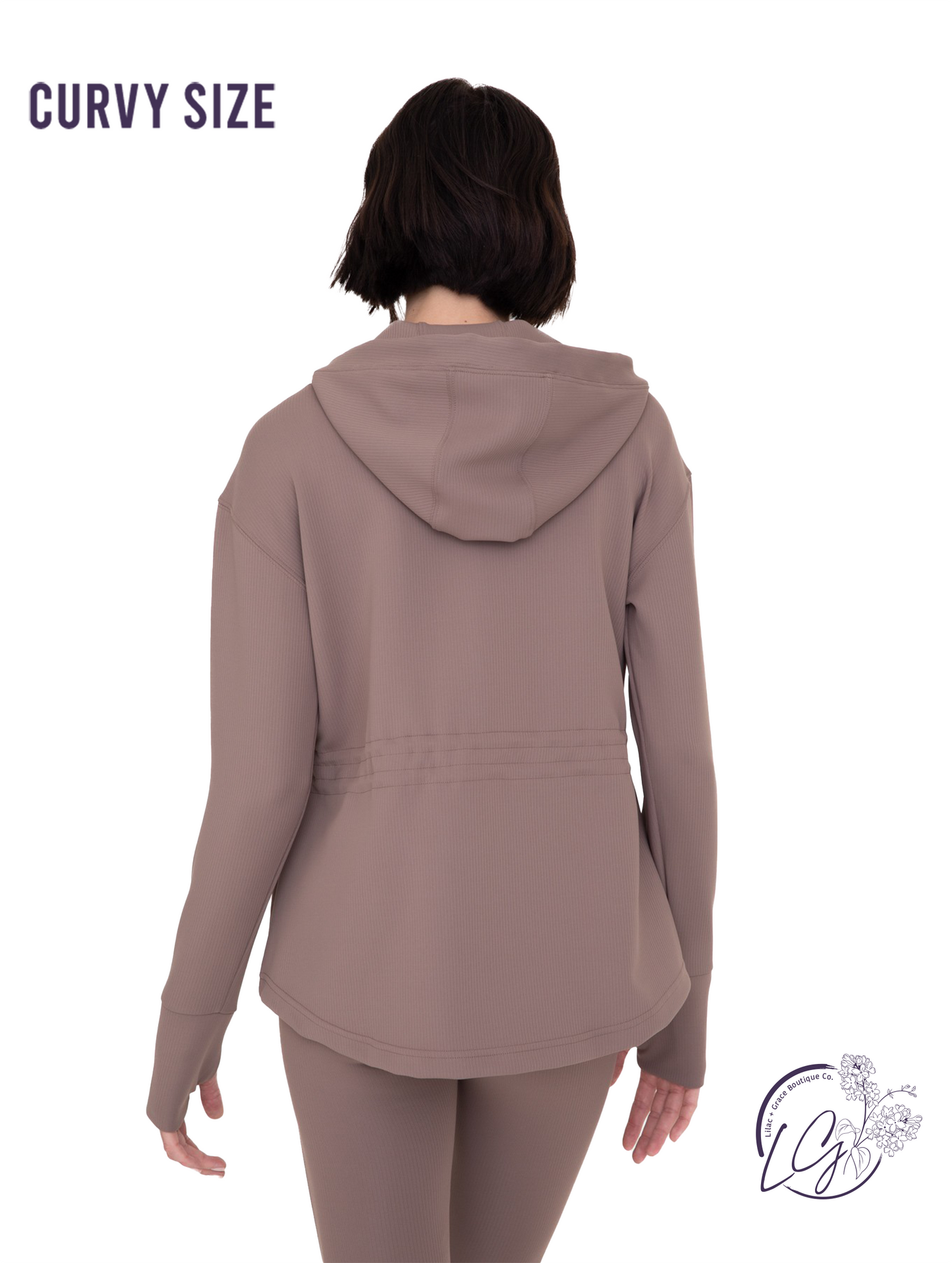 Curvy Hooded Jacquard Knit Jacket