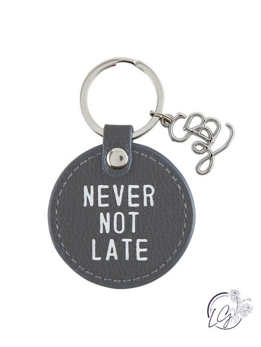 Face to Face Leather Key Tag - Never Not Late