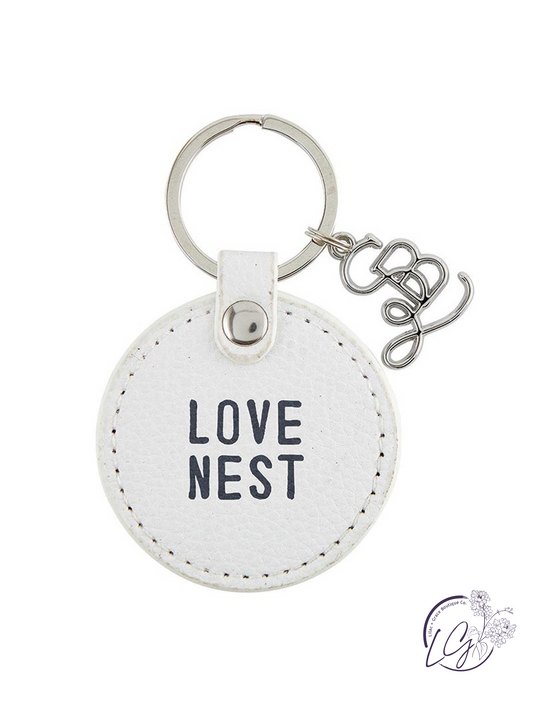 Face to Face Leather Key Tag - Love Nest