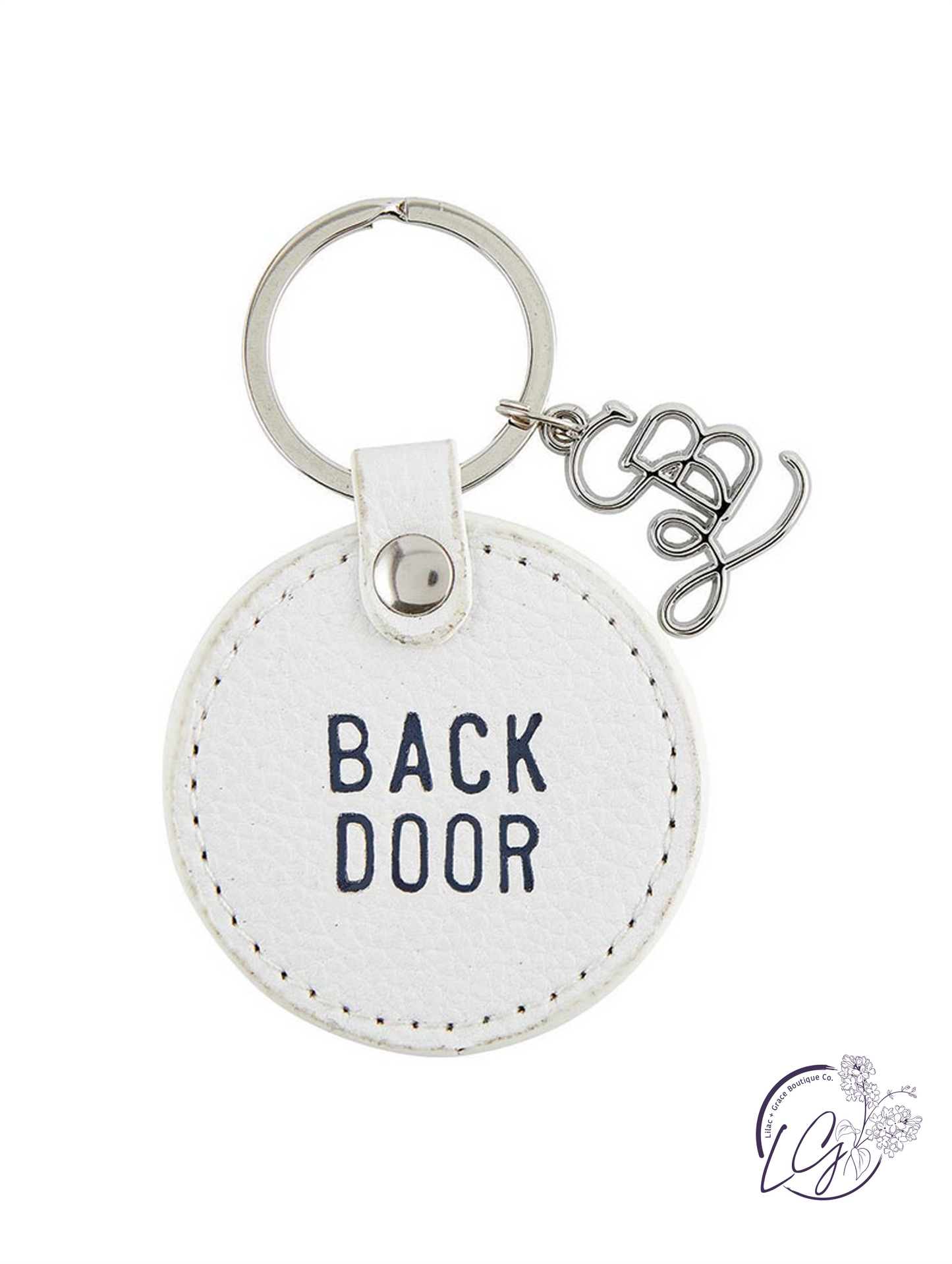 Face to Face Leather Key Tag - Back Door