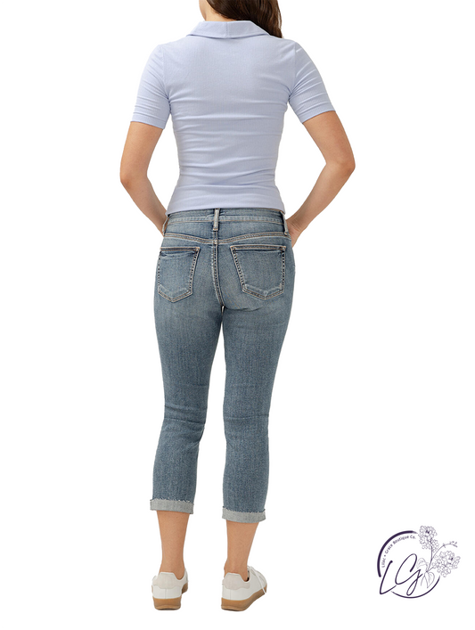 Giovanna Mid-Rise Capri  by Silver Jeans