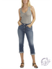 Zuri Mid Rise Luxe Stretch Capri by Silver Jeans