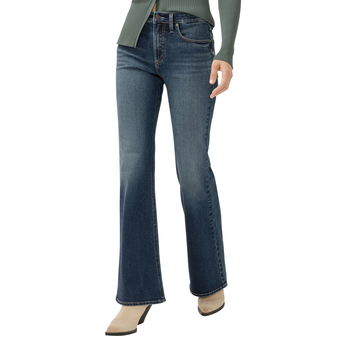 Opal Mid Rise Flare Leg Non-Distressed By Silver Jeans