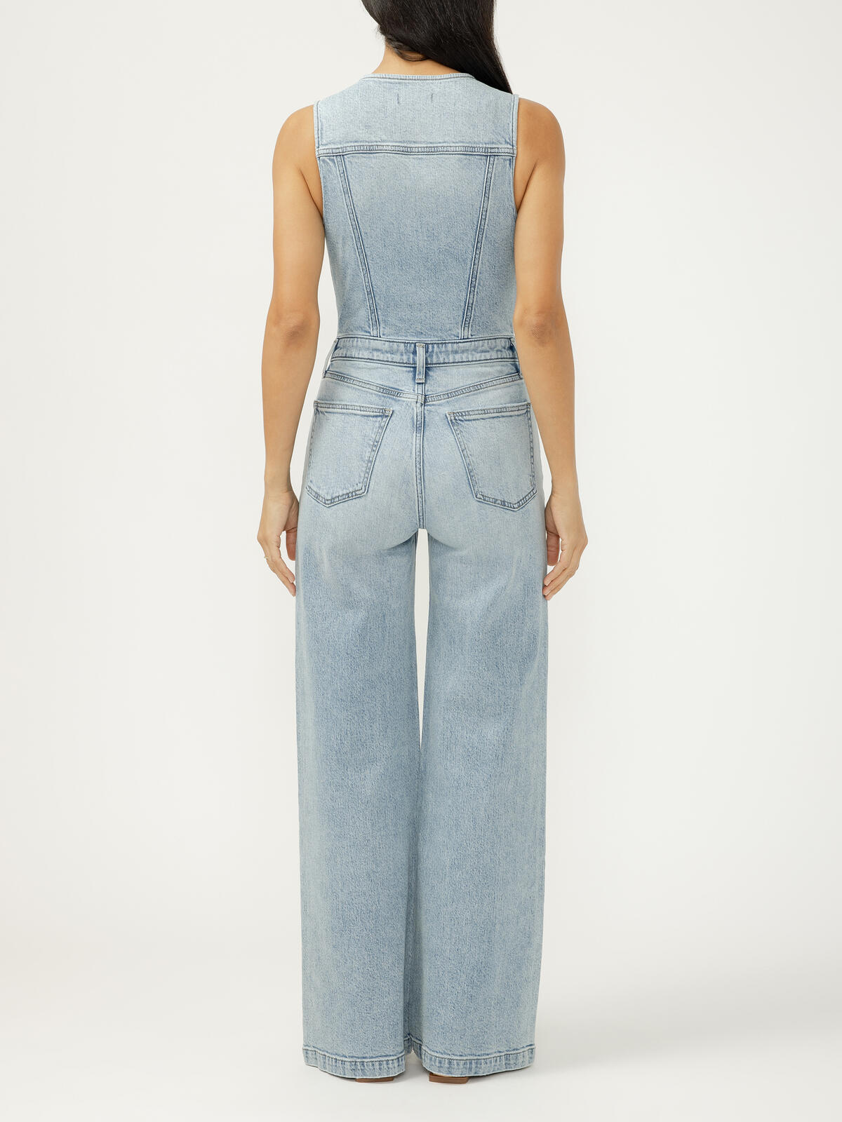 Sleeveless Denim Jumpsuit