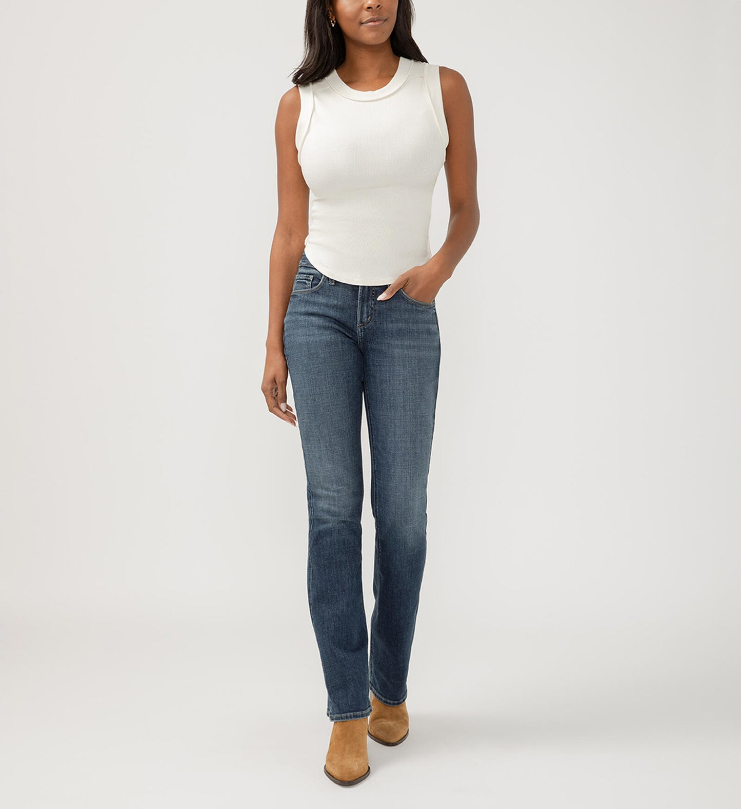 Milani Mid Rise Slim Bootcut Non-Distress by Silver Jeans