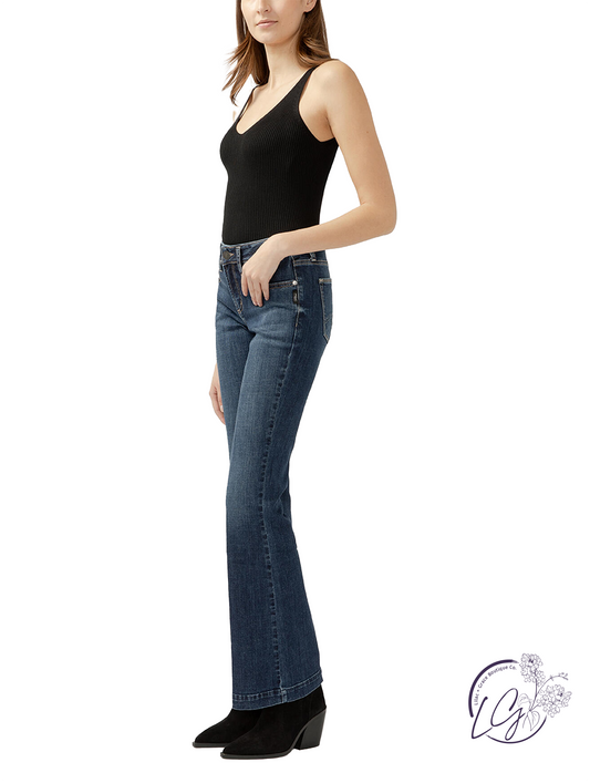 Georgia Mid-Rise Bootcut Luxe Stretch Jeans by Silver Jeans