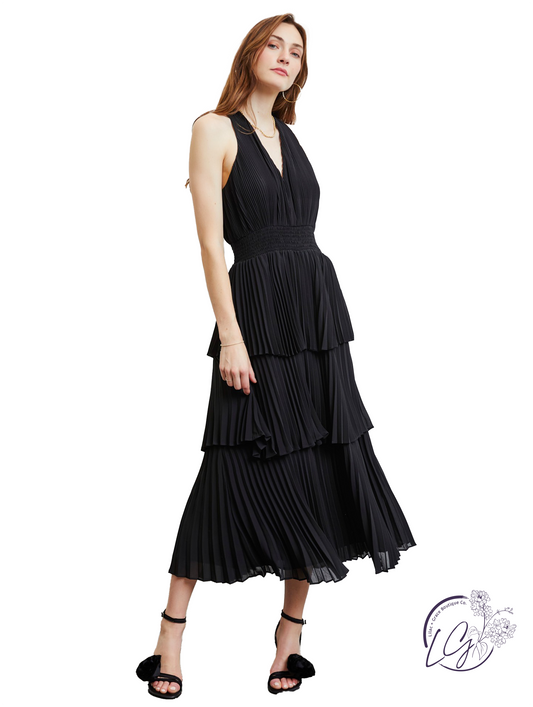 Timeless Grace Pleated Midi Dress