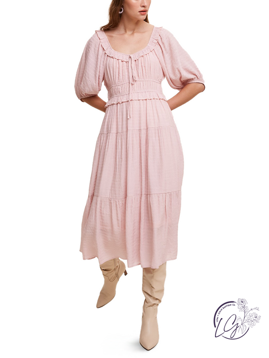 Vintage Vineyard Tiered Midi Dress