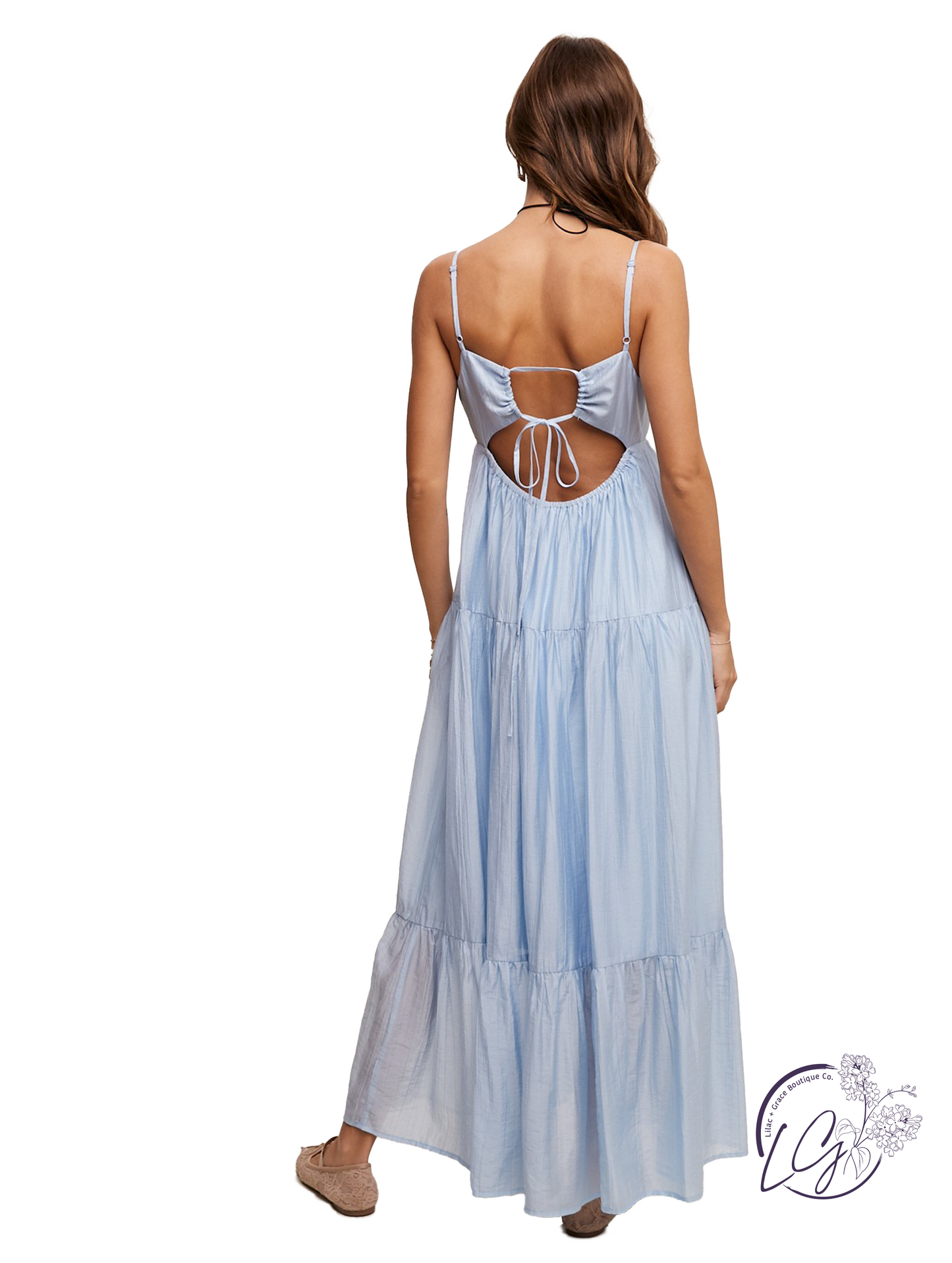 Sweetheart Neckline Flowy Maxi Dress