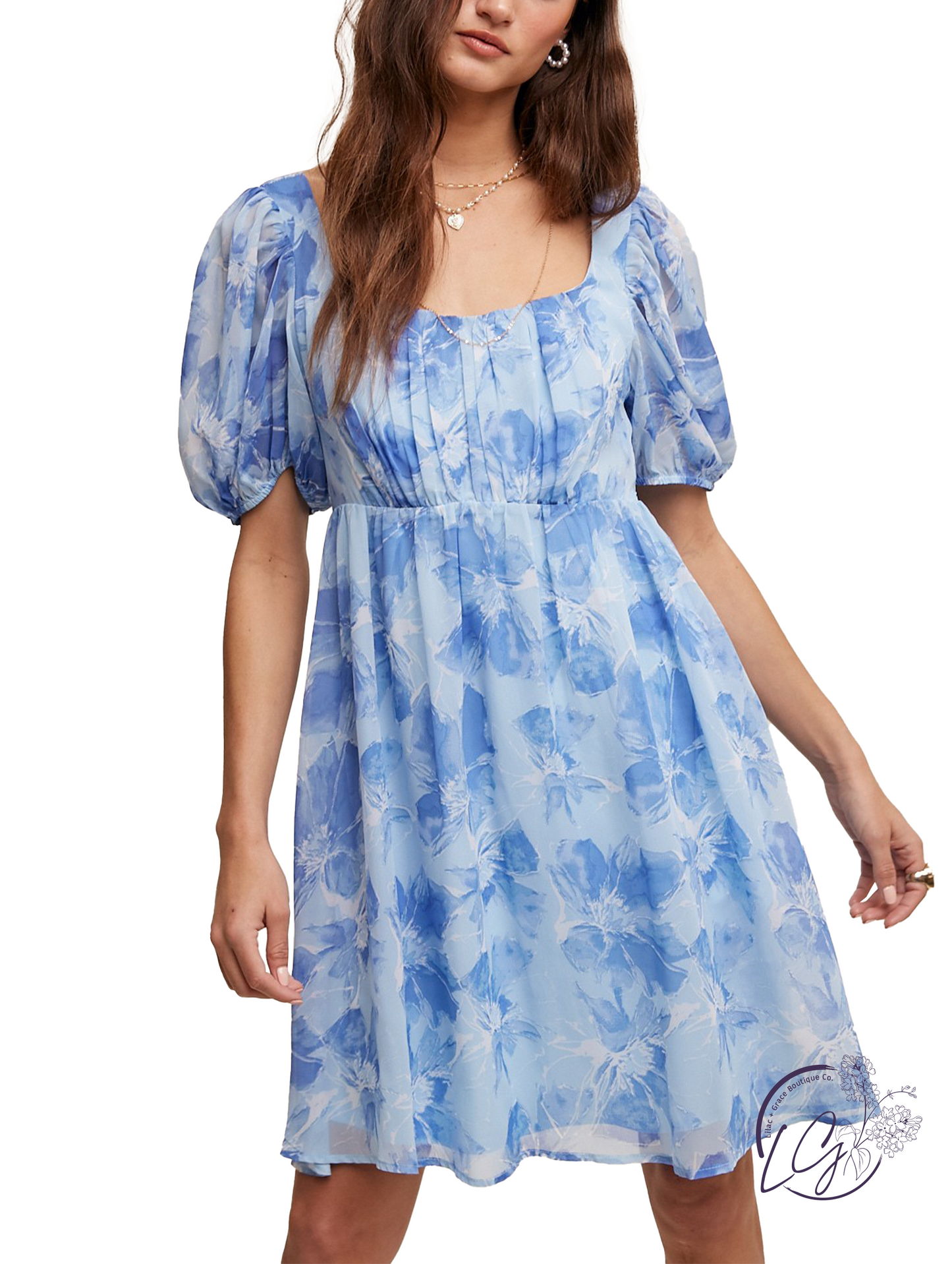 Blue Delight Empire Dress