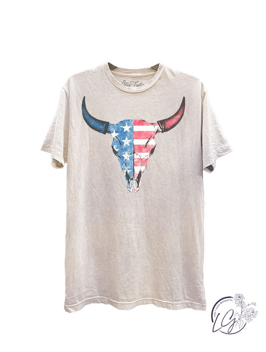 American Cow Skull Graphic Top