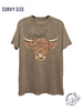 Curvy Highland Cow Graphic Top