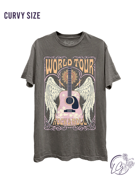 Curvy World Tour Rock & Roll Graphic Top