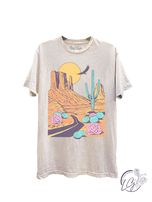 Curvy Desert Road Graphic Top