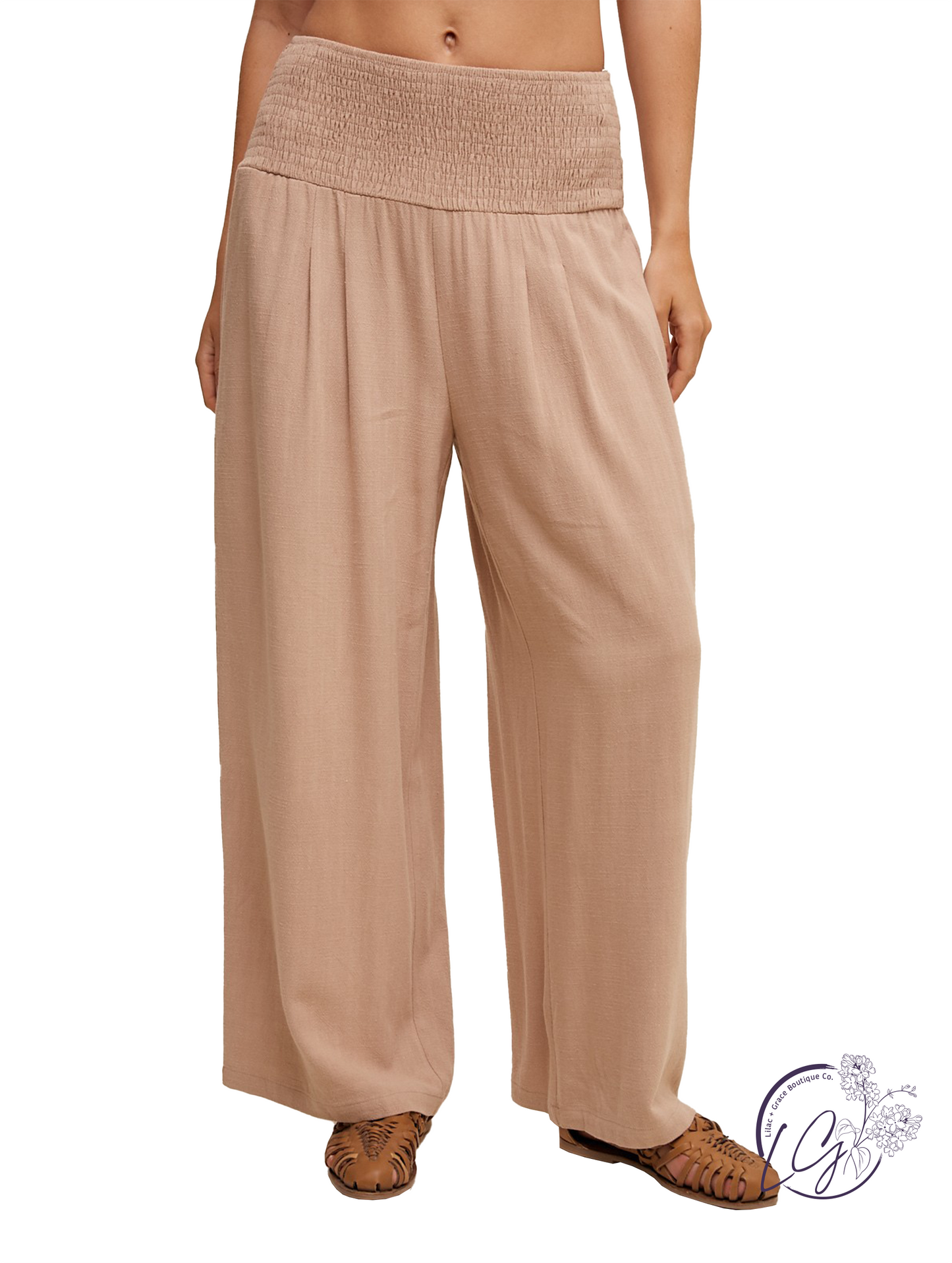 Resort Ready Smocked Linen Pants