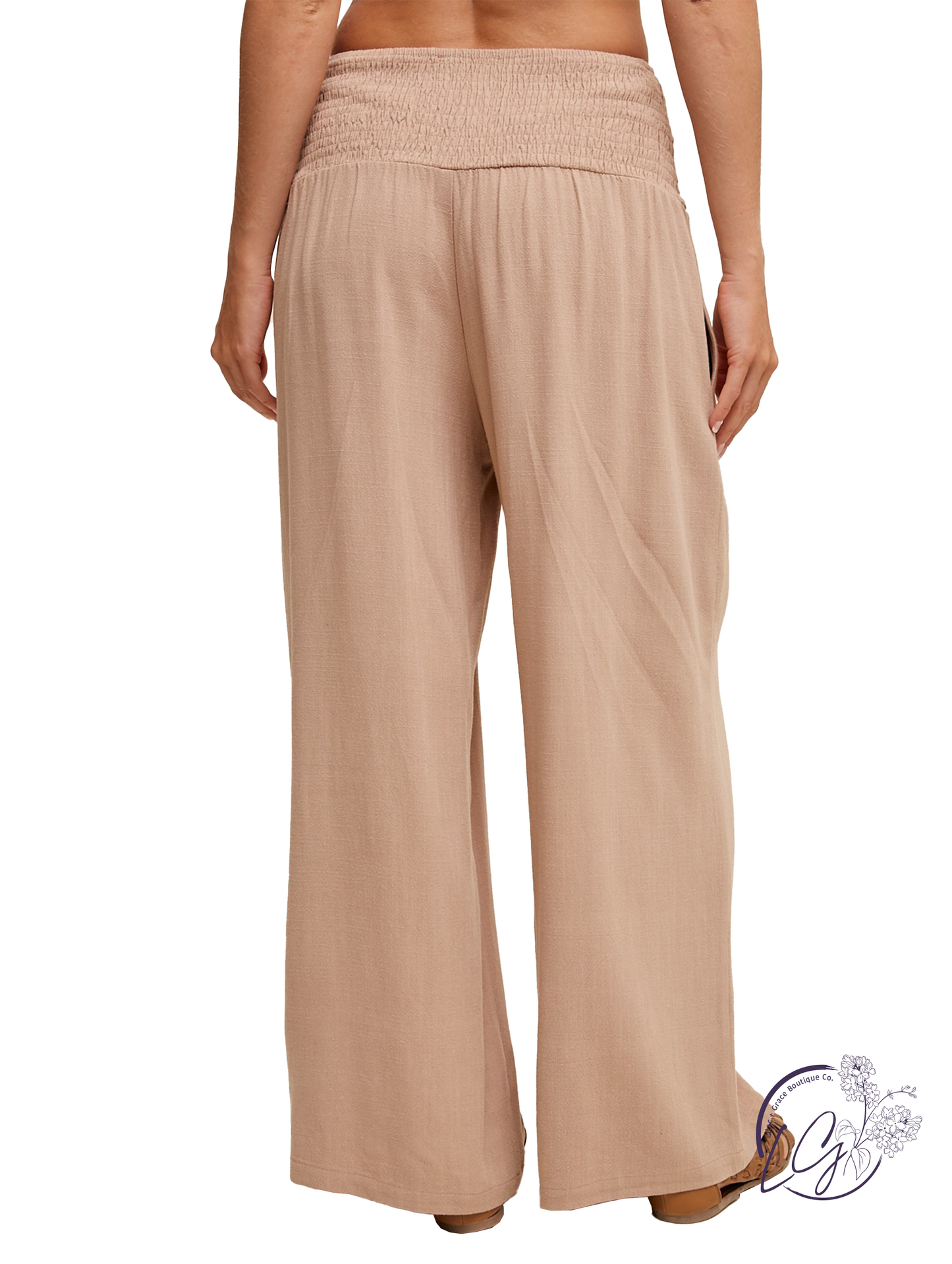 Resort Ready Smocked Linen Pants