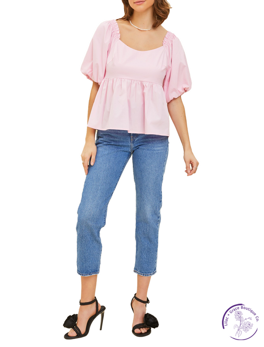Light & Lovely Balloon Sleeve Blouse