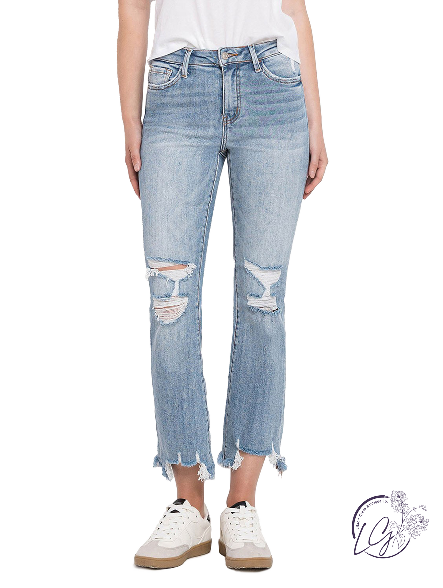 Eunice High Rise Crop Flare Jeans By Vervet