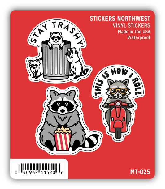 Raccoon Mini Trio Sticker Pack
