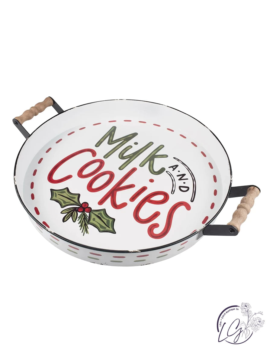 Milk and Cookies Enamel Tray