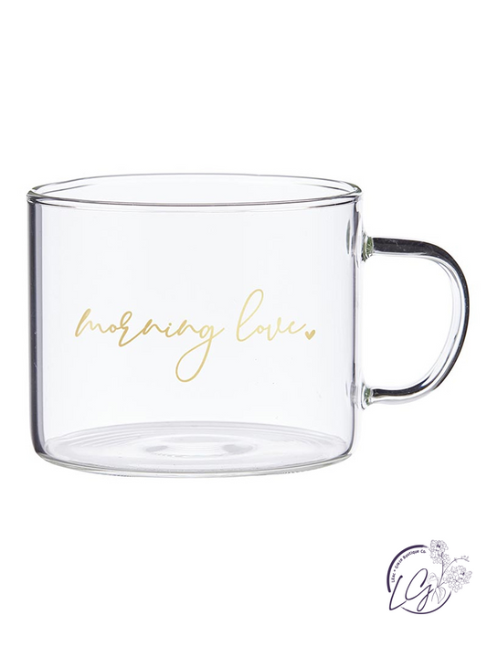 Large Glass Mug - Morning Love