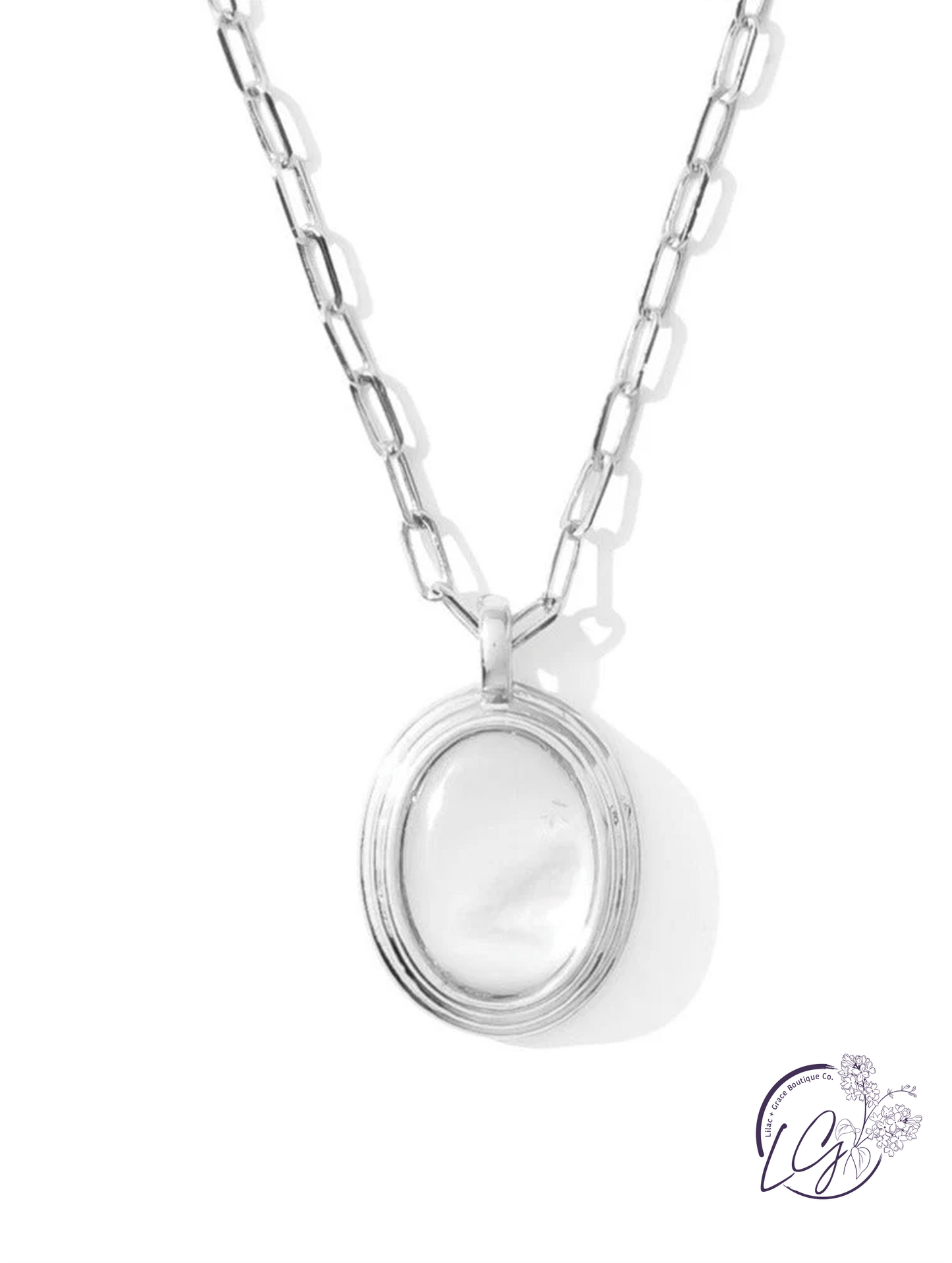 Bold Mother of Pearl Pendant Necklace