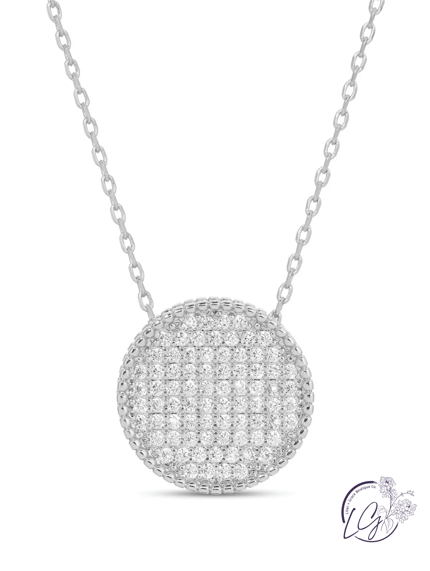 Pave Round Necklace