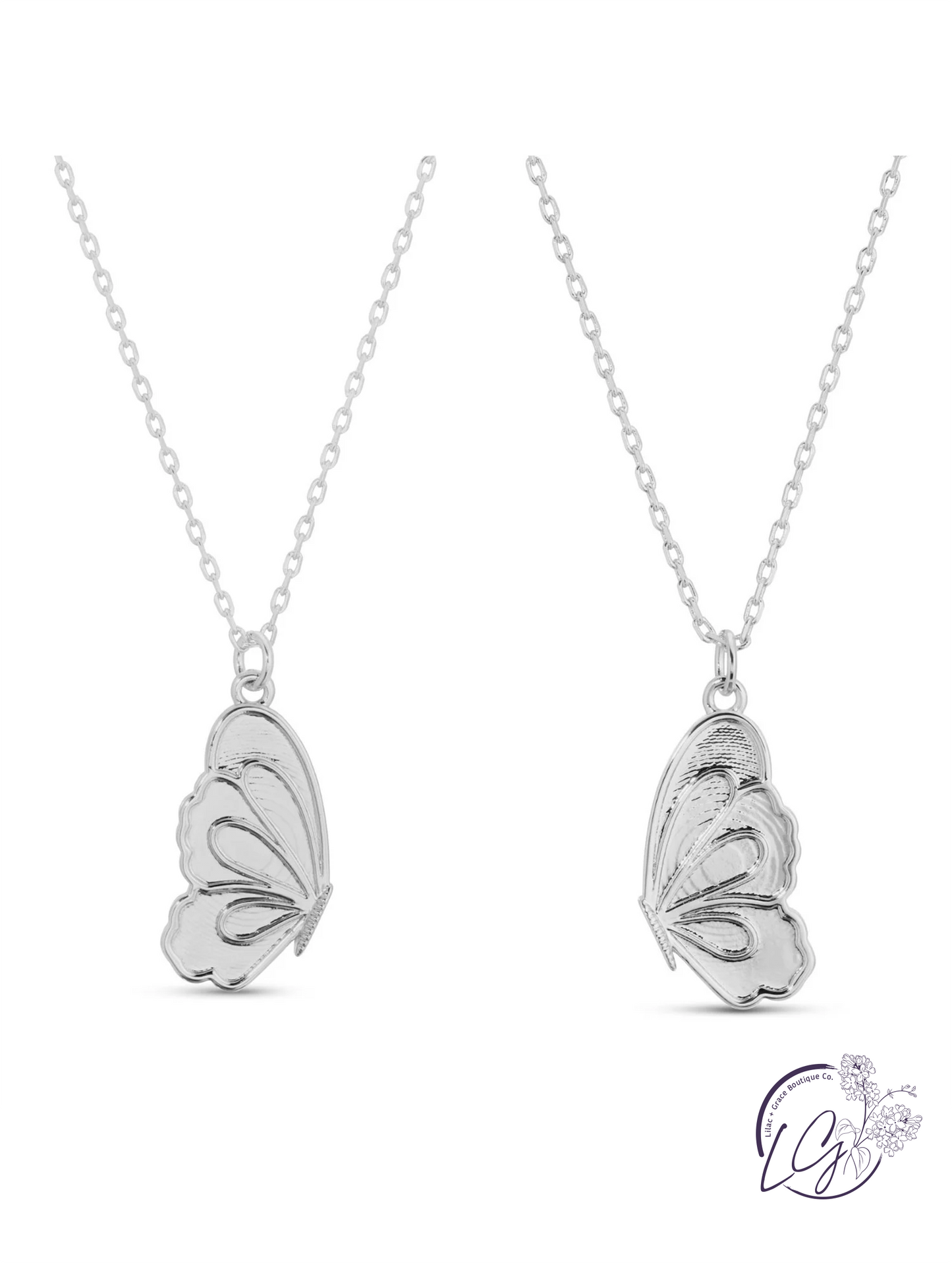 Be Connected - Pair of Butterfly Halves Friendship Necklaces