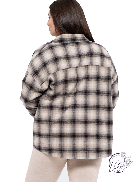 Curvy Better Start Now Plaid Shacket