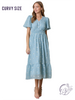 Curvy Wildfern Whisper Midi Dress