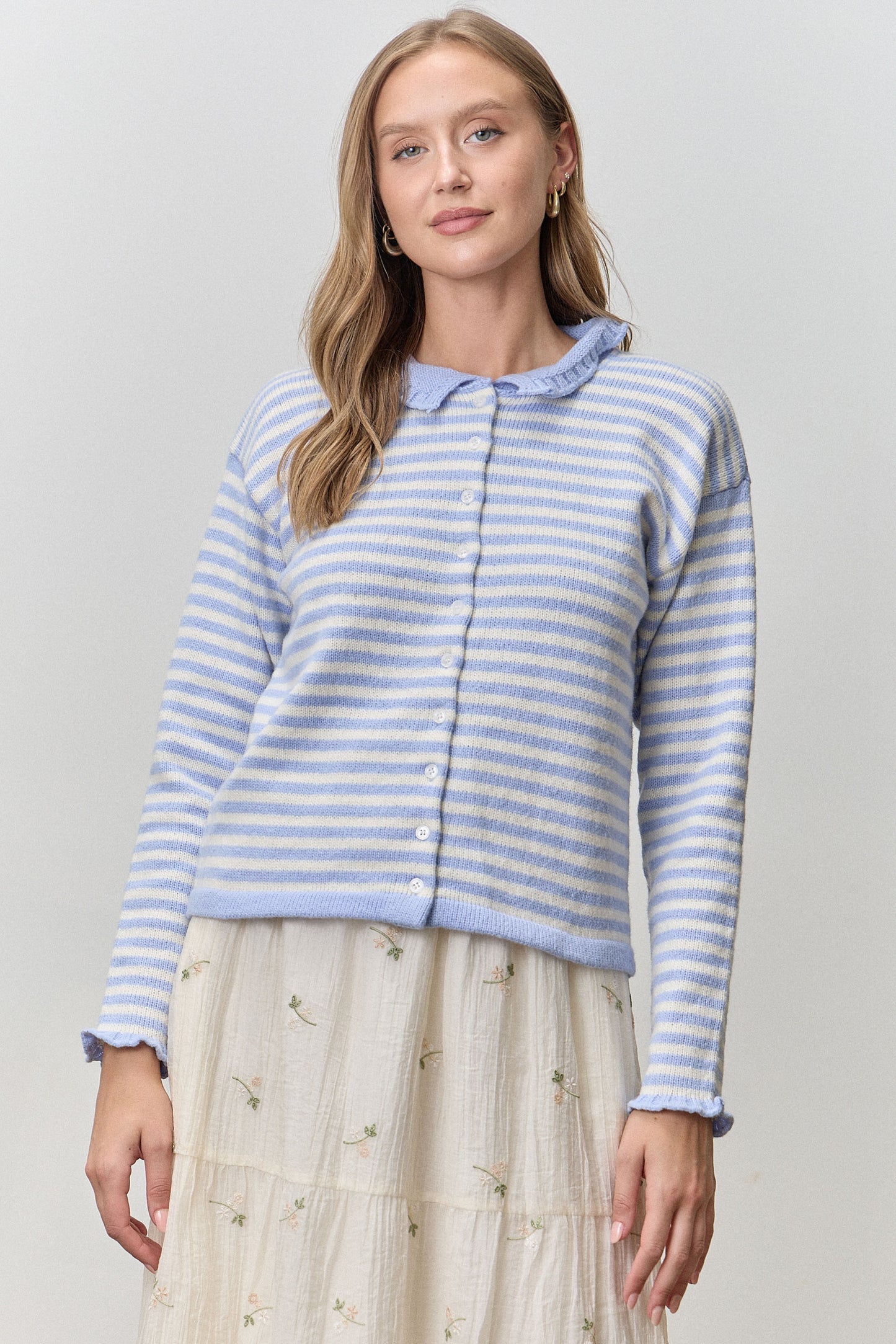 Petal Stripe Cardigan