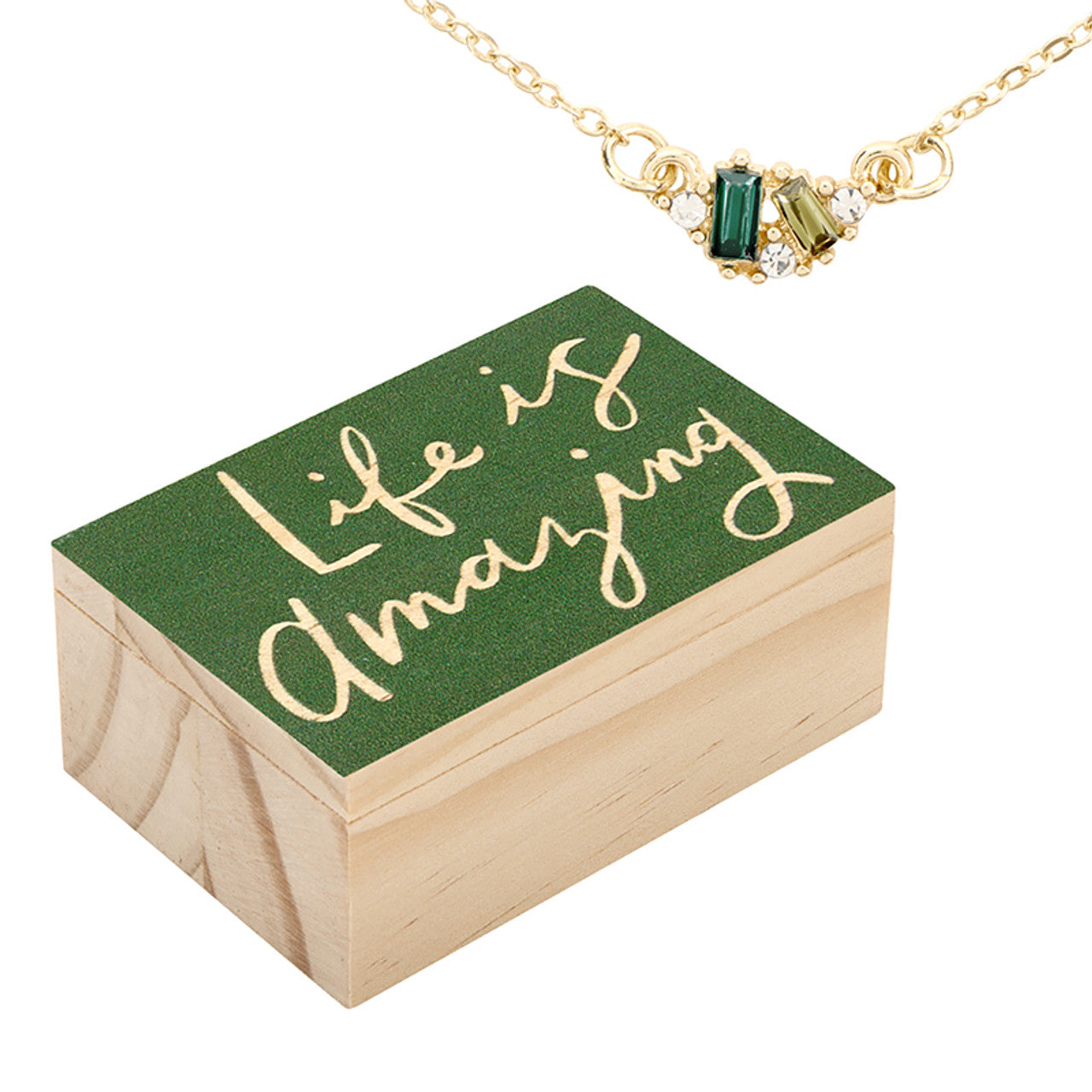 Treasure Box Necklace - Green - Life is Amazing