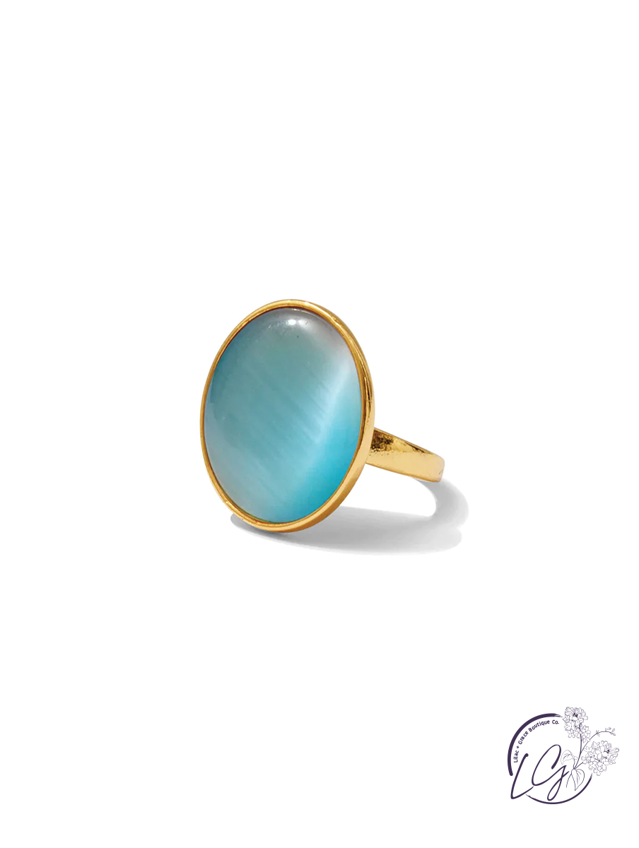 Round stone adjustable ring