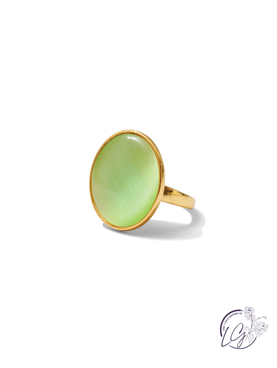 Round stone adjustable ring