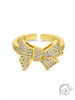 Large Adjust Pave Bow Ring