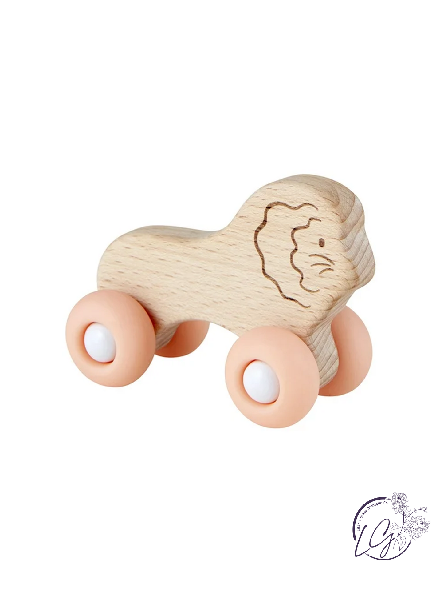 Silicone Wood Toy Lion